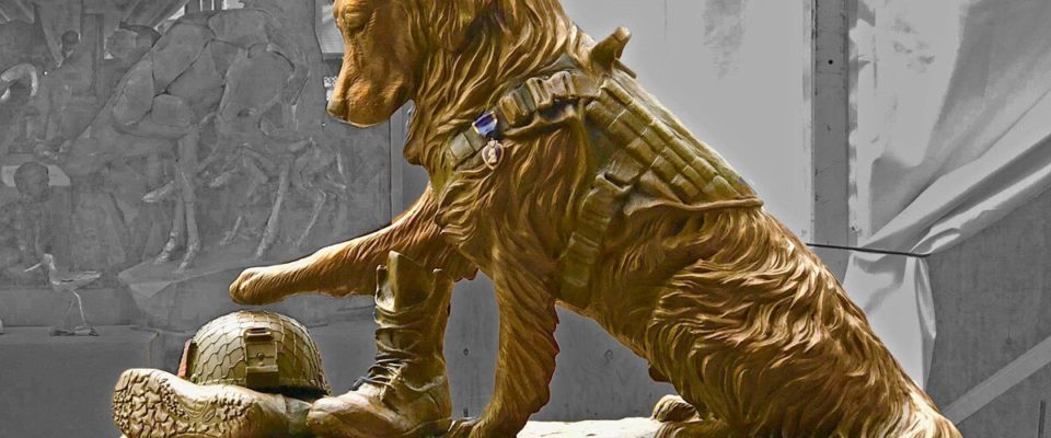 Escultura homenageia cachorros militares, é emocionante ver essa escultura
