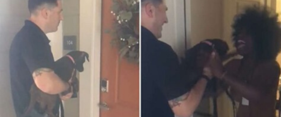 Polícia faz uma grande surpresa para mulher que teve seu cão roubado