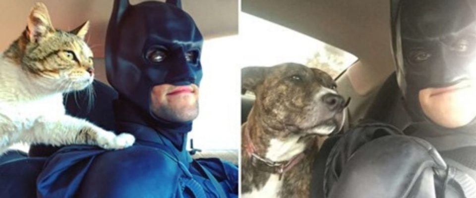 Tem um Batman da vida real que está salvando animais e ajudando a encontrar lares adotivos para eles