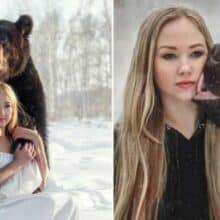 Mulher russa resgatou um urso de um zoológico e agora eles são melhores amigos